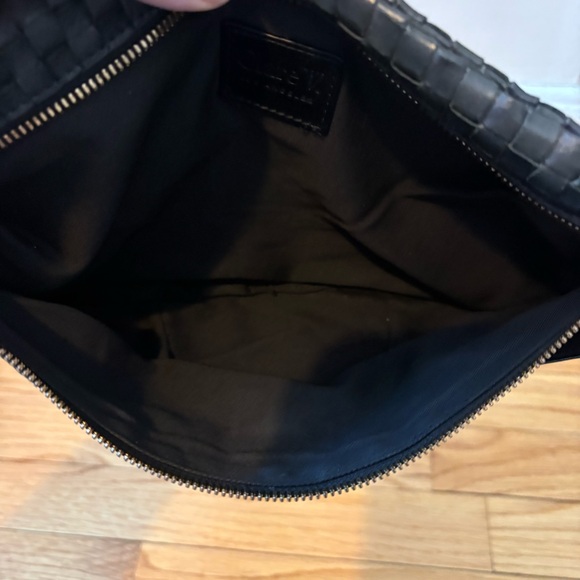 Clare V woven grande fanny crossbody bag in black - Picture 8 of 9